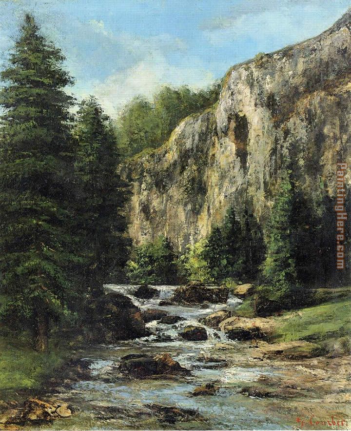 Gustave Courbet Study for Landscape with Waterfall